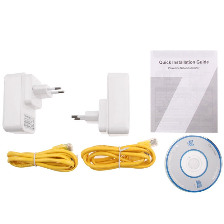 2 PCS 500Mbps Powerline Network Mini Homeplug AV Ethernet Bridge, 7HP150, EU Plug, 500Mbps 2 PCS 500Mbps Powerline Network Mini Homeplug AV Ethernet Bridge, 7HP150, EU Plug, 500Mbps